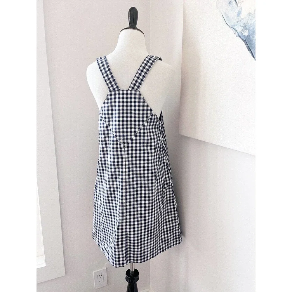 VOLCOM Georgia May Jagger Overalls Frochickie Gingham Dress Medium/M/4/6 NEW - Picture 4 of 10